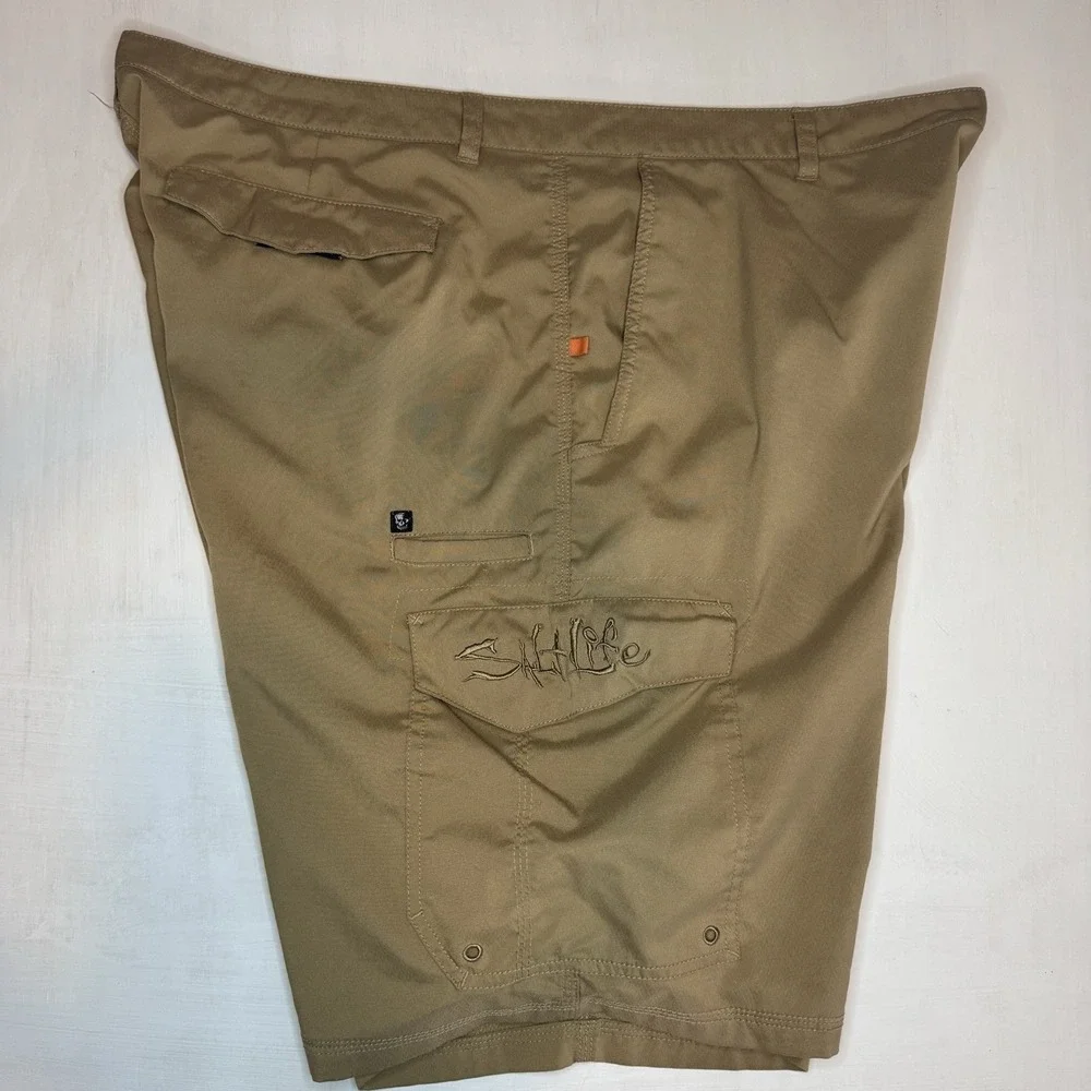 Salt Life La Vida Shorts Men's 40 Khaki Cargo Vapor Stretch Tan Outdoor Tactical